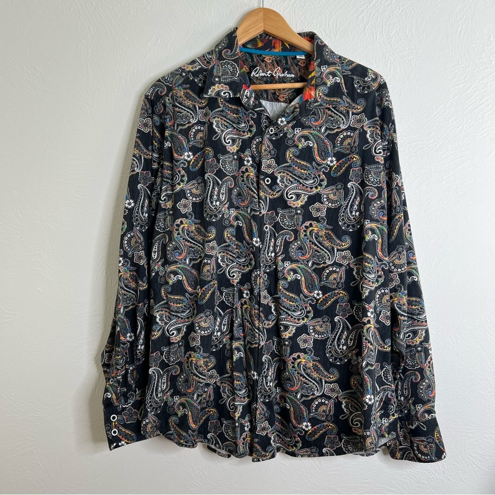 Robert Graham Classic Fit Paisley Button-Down Shirt Paisley Print Size 3XL
